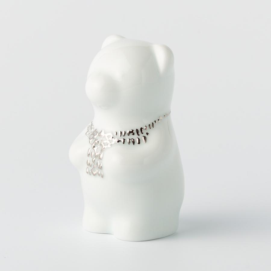 ＜momoco＞有田焼　momoco bear【辻拓眞　滴下細工 Silver】