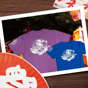 市制70周年記念デザインTシャツ（ミディアムブルー・ドライ素材）キッズサイズ【R01076】