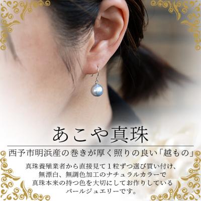 ふるさと納税 西予市 <明浜産あこや真珠8-9mm　グレー系 K10WGフックピアス>　パール　ジュエリー　アクセサリー |  | 01