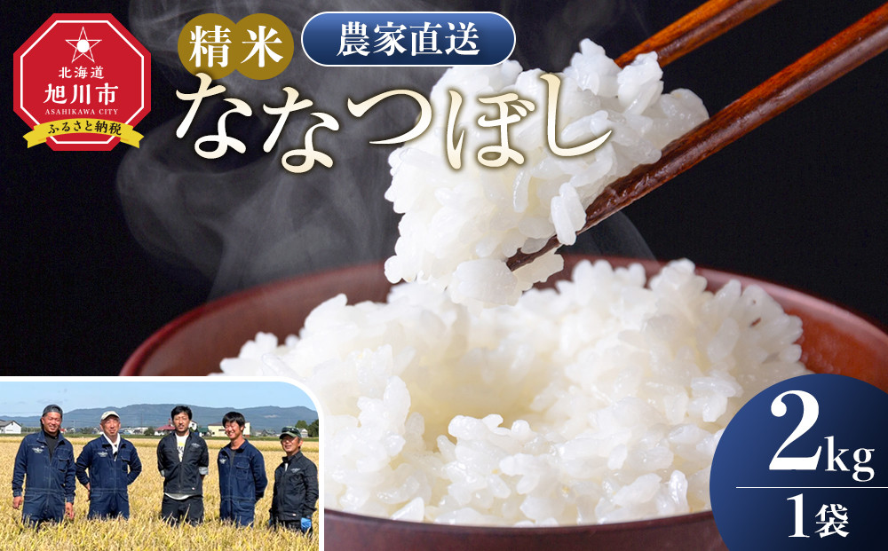 【3月配送】ななつぼし精米2kg(2kg×1袋) 令和7年産_05303