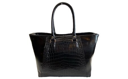 ビーゴ（トートバッグ）（クロコダイル革・ブラック）　BK048