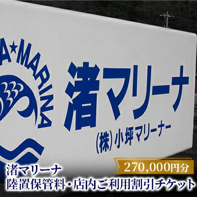 【ふるさと納税】渚マリーナ 陸置保管料 出艇料 修理代 割引チケット 利用券 270000円分 クルーザー ボート 船 プレジャーボート マリンレジャー レジャー アクティビティ 小坪マリーナ 神奈川県 逗子市　体験チケット・地域のお買い物券