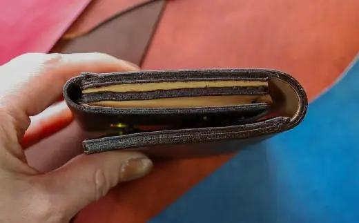 【neoclassic】 牛本革 コンパクト財布 （Dark Brown） 牛革 本革 レザー 姫路レザー 財布 コンパクトウォレット ウォレット ハンドメイド コンパクトサイズ 手のひらサイズ 北海