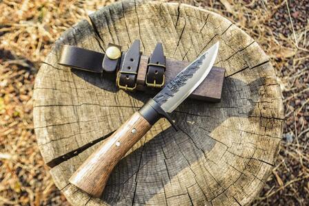 晶之作 遊鉈 天魚-AMAGO 黒ツバ輪 | ナイフ アウトドアナイフ 狩猟 刃物 南国市