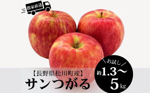 
                  【長野県松川町】サンつがる 約1.3kg～約5kg ／8月下旬～9月上旬発送開始予定 // 長野県 南信州  減農薬栽培 りんご サンつがる エコファーマー認証 HF
                