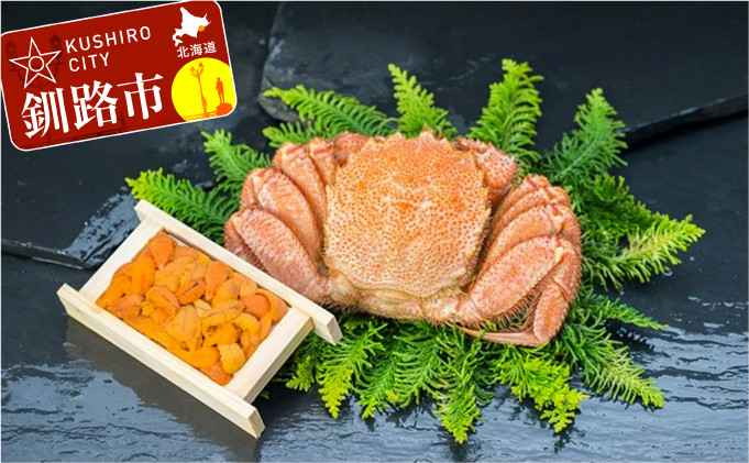
                  【蟹とウニの豪華コラボ！】ボイル毛ガニ500g×1尾&生うに折100g ふるさと納税 うに かに F4F-5334
                