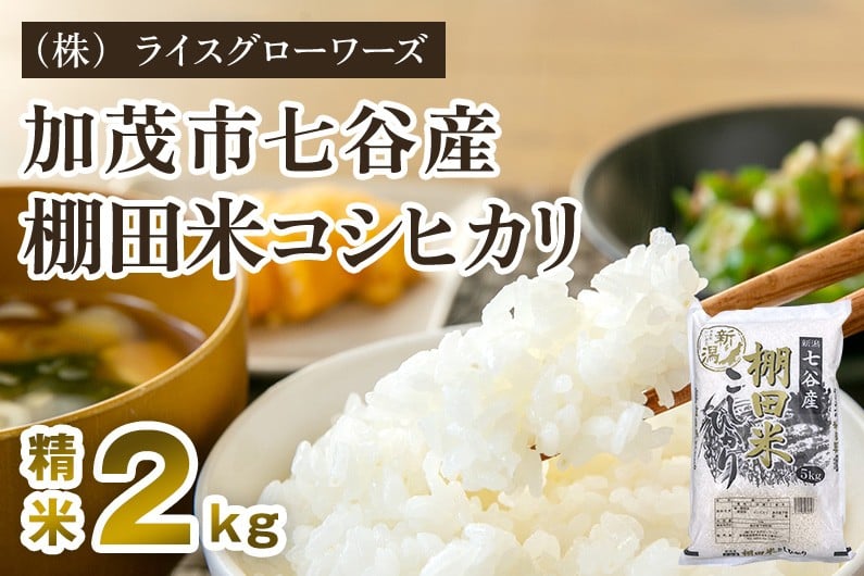
                  【令和7年産】新潟県加茂市 七谷産 棚田米コシヒカリ 精米2kg 《順次出荷》 白米 （株）ライスグローワーズ
                