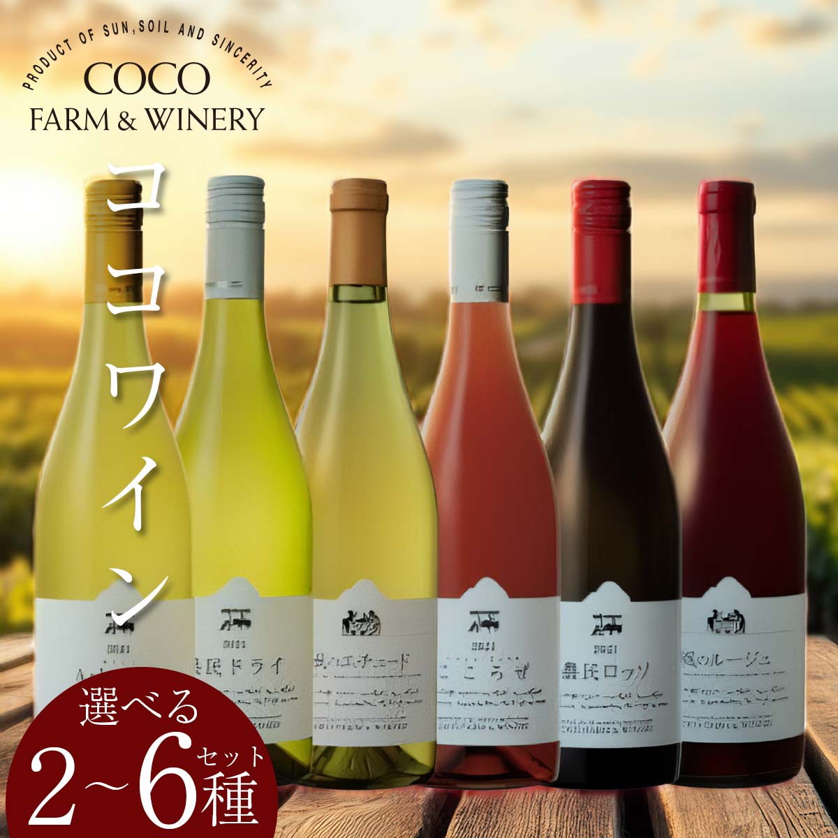 【ふるさと納税】＼選べる本数／ ココワイン 2～6 本 セット【希望にあふれた赤ワイン 農民ロッソ 農民ドライ 日本の小粋な白ワイン 初めての方にも最適 人気の辛口白ワイン やわらかなタンニン たっぷりの果実味 栃木県 足利市 】 F7Z-021var