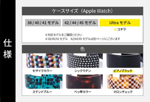 Apple Watch 専用バンド 「Air bangle」 ピアノブラック（Ultraモデル）アダプタ ブラック