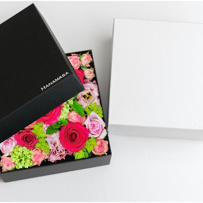 ふるさと納税 小田原市 BOXアレンジメント　ピンク系　21cm |  | 01