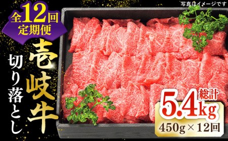【全12回定期便】特選 壱岐牛 切り落とし 450g (牛丼/炒め物/すき焼き) [JDL027]