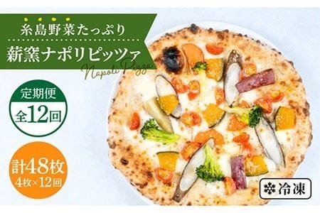 【 全12回 定期便 】 大地の恵み ！ 糸島産 の 野菜 をふんだんに使用した 薪窯焼き ピッツァ 4枚 セット 《 糸島 》【mamma-mia】 [AUH020]