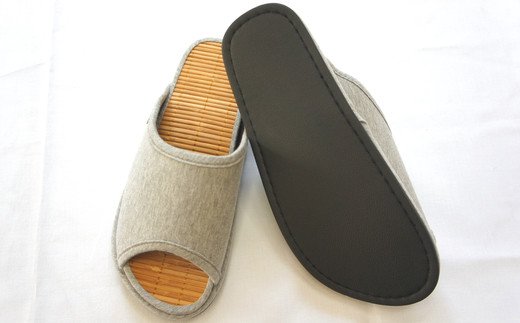 D型セノーテニット竹炭スリッパ　グレー＜紳士用Ｌサイズ（約27.5cmまで）＞　【04301-0359】_イメージ3