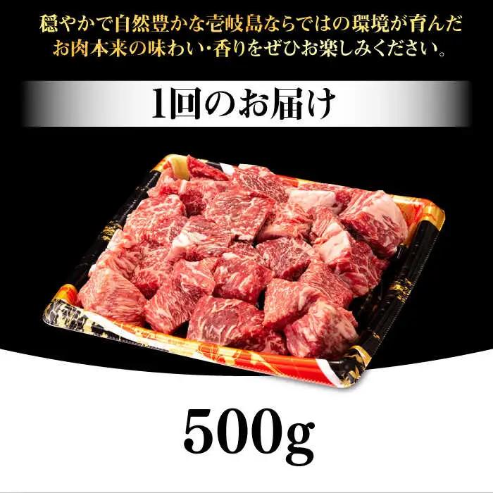 【全6回定期便】 壱岐牛 サイコロステーキ 500g [JFE067] ステーキ