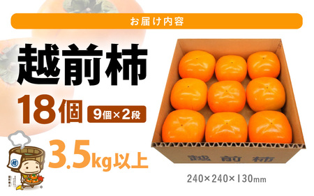 【先行予約】厳選！種なし！スッキリ甘みの越前柿 18個入 ／ 果物 フルーツ 産地直送 期間限定 ※2025年10月下旬以降準備出来次第発送 [aw031-a003]