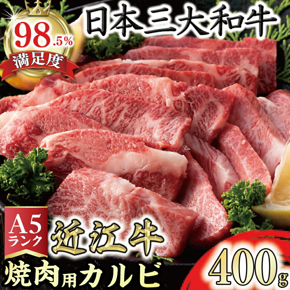【ふるさと納税】近江牛 A5ランク カルビ 焼肉用 400g 国産 牛肉 にく 冷凍 肉のげんさん 送料無料 ブランド牛 日本三大和牛 焼き肉 バーベキュー bbq キャンプ アウトドア 化粧箱入り 贈り物 ギフト【リピート多数】【畜産農家支援】