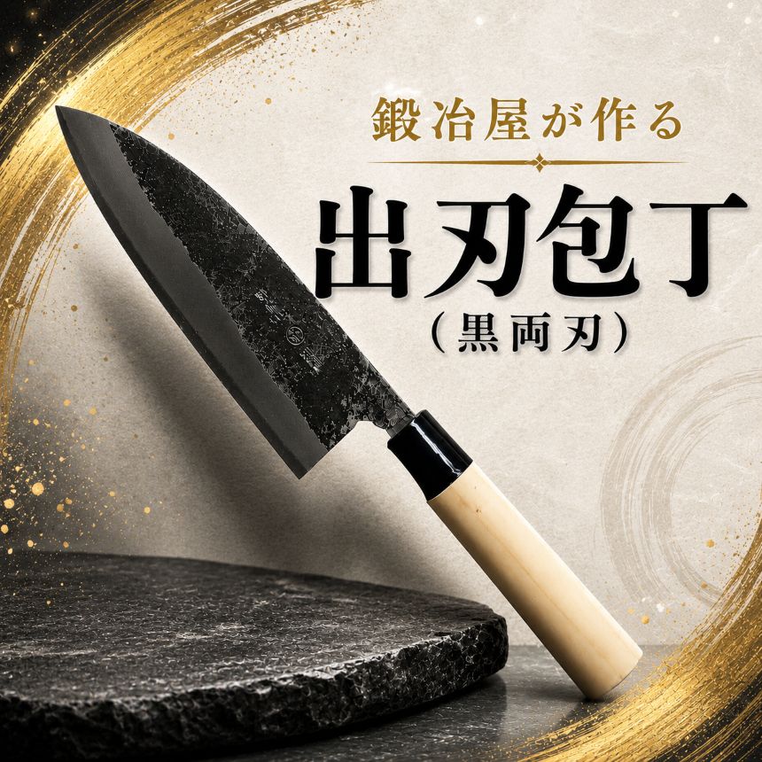 【ふるさと納税】中村刃物 出刃包丁 黒両刃 刃渡り 約16.5cm | 魚肉用 和包丁 ナイフ 刃物 高級 調理器具 キッチン用品 右利き 左利き 両利き 料理 日本製 ギフト プレゼント 大分県産 九州産 中津市 国産 送料無料