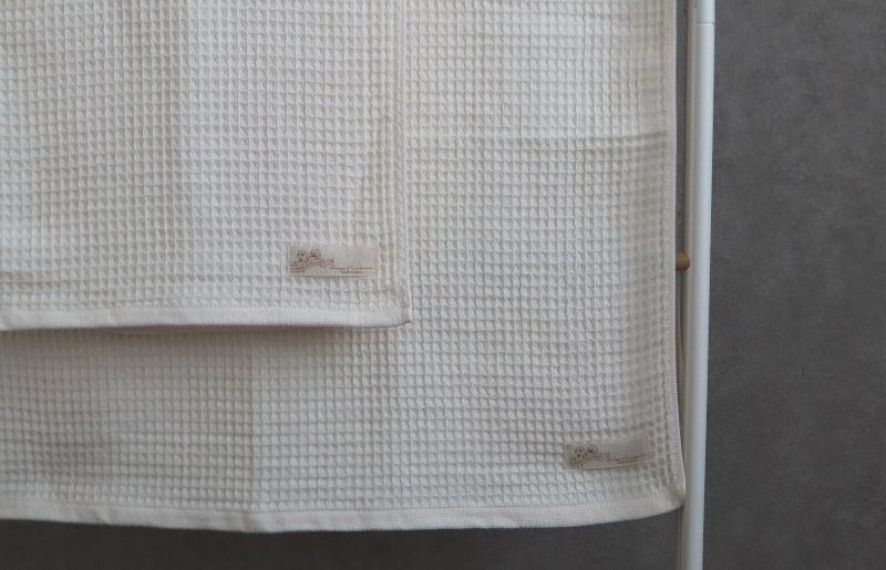 【フルオーガニックコットン】ふんわりワッフルタオルプレミアム12枚セット G2025