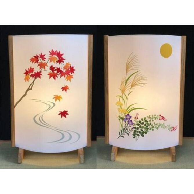 着物生地で作ったおしゃれな行灯（あんどん） 秋の植物 099H269_イメージ2