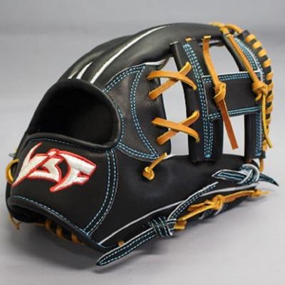 ふるさと納税 三宅町 硬式 セミ オーダーグローブ ショート・セカンド【野球工房iプラス】:本体ブラック 紐タン 右投げ用 |  | 01