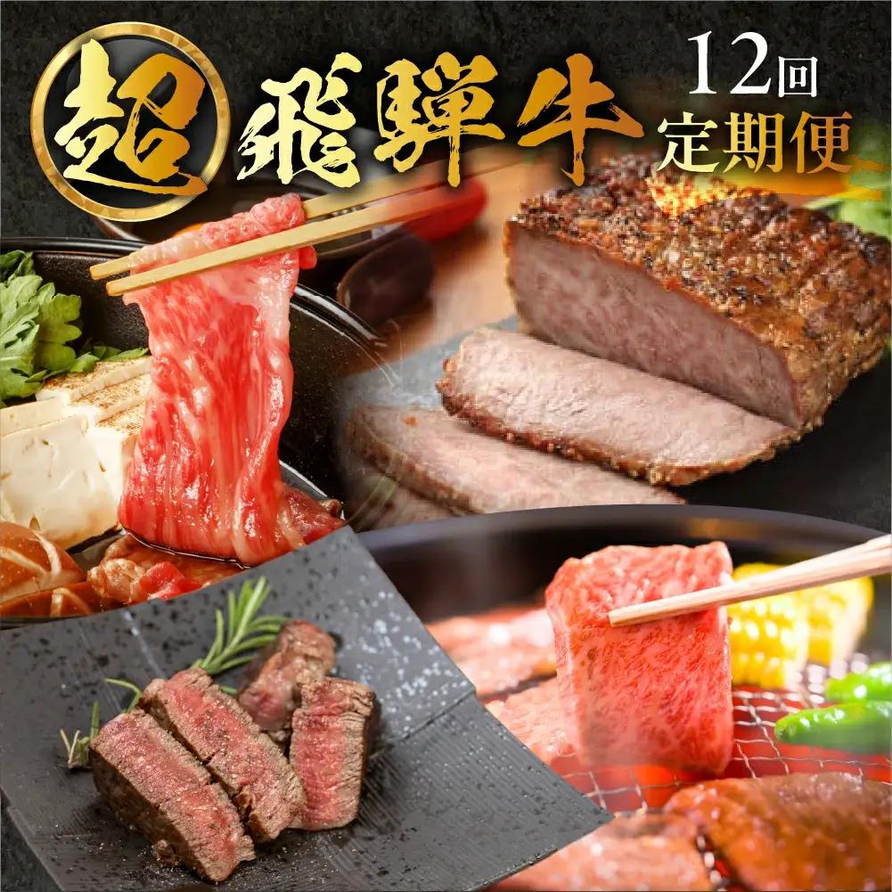 【定期便 12回】飛騨牛満喫 12カ月（天狗＆菊の井ミート＆飛騨萩原畜産＆おさだ食品）【tc9】