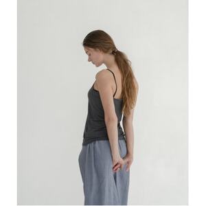 【洗える/柔らかマシュマロ素材/草木染め】キャミソール　ログウッドマリーゴールドチャコールグレー【1694985】