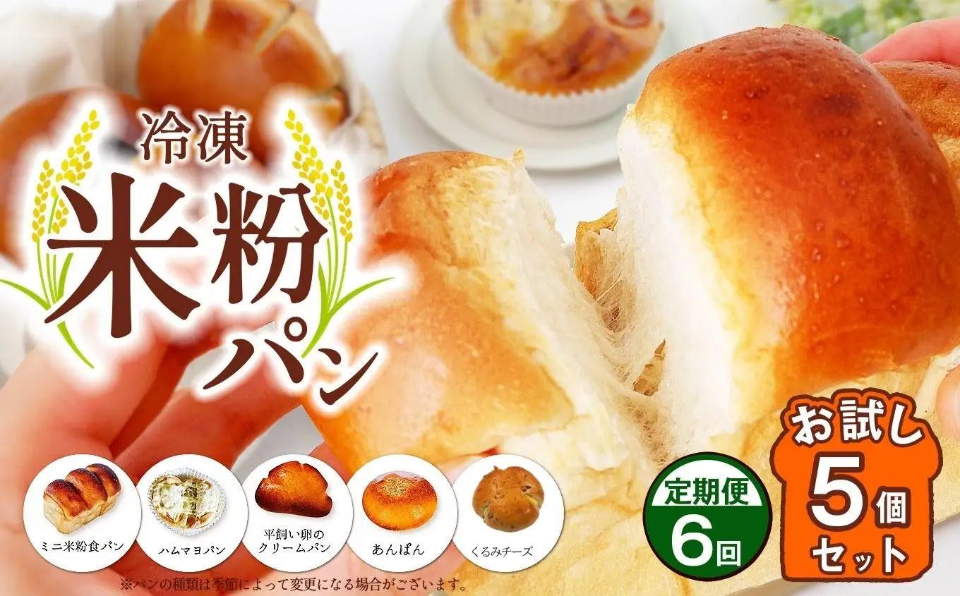 【定期便6回】冷凍米粉パン お試し5個セット | 穴太商店 あのう パン 米粉パン ぱん 米粉 冷凍 冷凍食品 詰合せ セット 5種 自家製 おためし オススメ 千葉県 君津市 きみつ