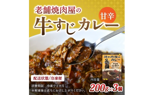 味園特選 牛すじカレー200g×3個 国産黒毛和牛 / 焼肉ホルモン味園 カレー 奈良県 葛城市【ajen002】_イメージ4