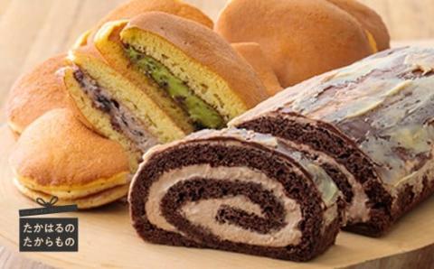 《甘さ控えめ》生どらと生チョコロールケーキセット 抹茶と生クリームのどら焼き [どらやき スイーツ 和風デザート 和菓子 洋菓子 お菓子] TF0377-P00014