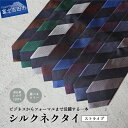 【ふるさと納税】 ネクタイ シルク メンズ 男 高級 上品 スーツ シルクネクタイ 2段縞 8色 ブラウン グリーン グレー ワイン ブルー パープル ライトブルー ダークグレイ 絹糸 プレゼント ギフト 父の日