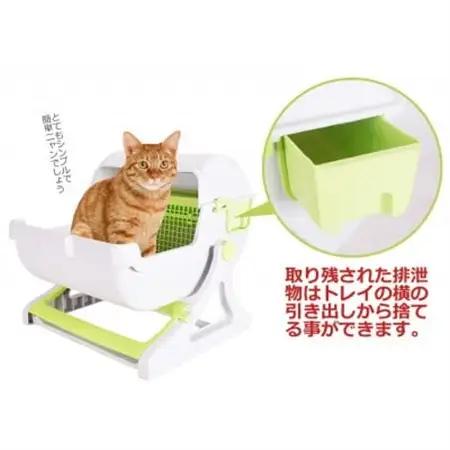 掃除が簡単 SunRuck 半自動猫用トイレ SR-ACT01-GY グレー_ ペット用品  _【1592042】
