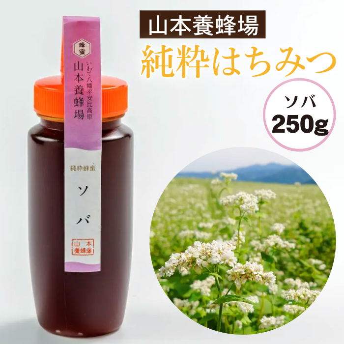 純粋はちみつ ソバ 250g 【山本養蜂場】 ／ ハチミツ 蜂蜜 そば 蕎麦 濃厚 希少 稀少 純粋
