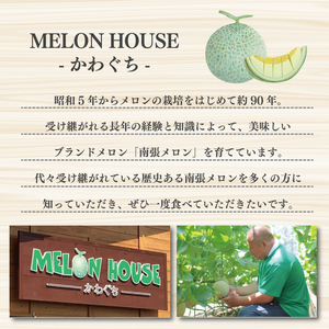 【011-30】【令和6年9月発送分】南張 メロン １個 川口農園 / ふるさと納税 フルーツ 果物 果実 新鮮 お取り寄せ melon 伊勢志摩 産直 三重県 志摩市 浜島町