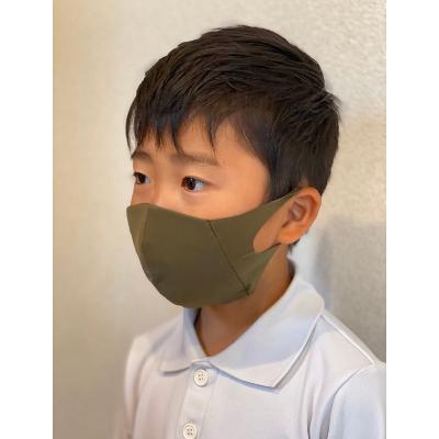 ふるさと納税 紀の川市 普段使いに昼夜問わず使える、耳と肌に優しい布マスク(耳ふわKIDS)キッズサイズ、カーキ:1枚