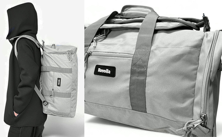 【グレー】【撥水/大容量】3WAYスクエアボストンリュック REVOLLA