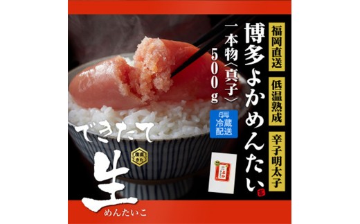 【贈答用】無冷凍 無着色 辛子明太子 博多よかめんたい 生 500g×1本【明太子 めんたいこ 辛子明太子 贈答 プレゼント 魚介類 一本物 1本物 真子 ご飯のお供 お取り寄せ お土産 九州 ご当地グルメ 福岡土産 ギフト プレゼント 福岡県 筑前町 CM001】