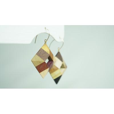 ふるさと納税 日南町 Wood Crystal　スクエアピアス |  | 02