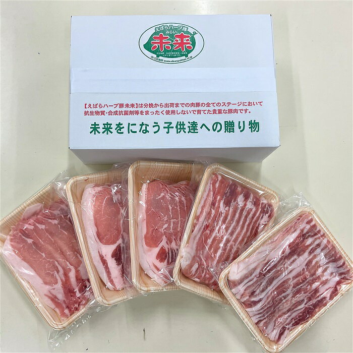 【ふるさと納税】えばらハーブ豚未来　しゃぶしゃぶファミリーセット　1.5kg／セット 豚肉 肉 ぶた肉 ハーブ豚 家庭用 ロース バラ しゃぶしゃぶ用 江原養豚 JAS認証 非遺伝子組み換え飼料 柔らかい あっさり 11種類のハーブ 群馬県 高崎市