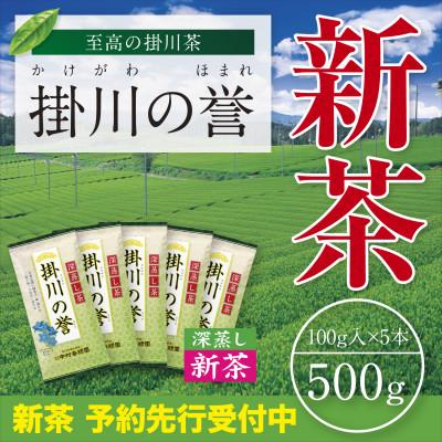 ふるさと納税 掛川市 【新茶予約・令和8年度産】高級深蒸し掛川茶「掛川の誉」100g×5本セット　5月上旬頃〜発送