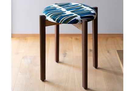 muniスツール【トショカン（青）×ウォルナット（ブラウン）】 イス 家具 インテリア 新生活