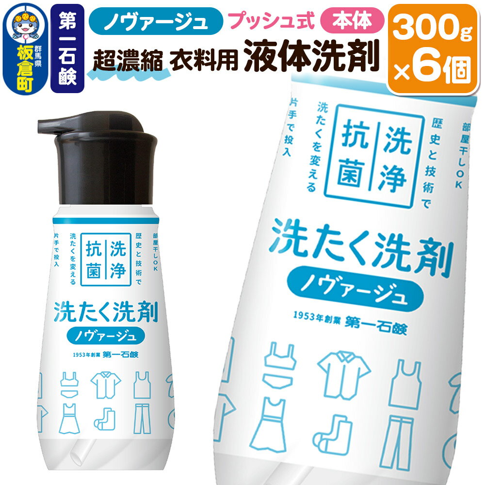 【ふるさと納税】第一石鹸 ノヴァージュ超濃縮衣料用液体洗剤 プッシュ式 本体 300g×6個