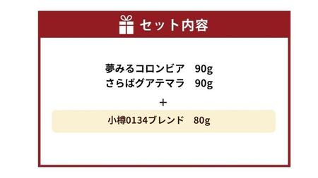 小樽珈琲香房　中深煎3種セット（2種+小樽0134ブレンド）