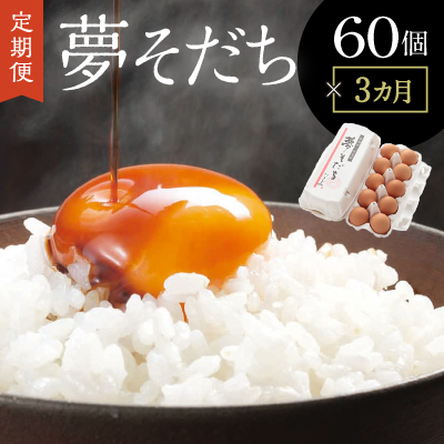 F-37 【3か月定期便】お届け日時の指定可能「夢そだち60個」厳選飼料を食べて育った自社養鶏場の新鮮卵を♪