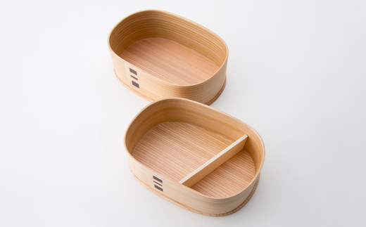 曲げわっぱ ほのか弁当 2段　305P6002【工房るわっぱ】
