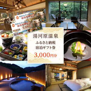 湯河原温泉ふるさと納税「宿泊ギフト券」 3,000円分 | 湯河原町 贅沢 リフレッシュ 旅行 神奈川 自然
