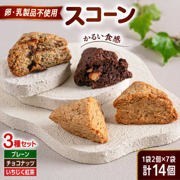 【ふるさと納税】【卵・乳製品不使用】 スコーン 3種セット(プレーン/チョコナッツ/いちじく紅茶) 糸島市 / イトオカシ。[AHP005] 13000円 1万3千円