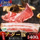 【ふるさと納税】 豚肉 焼肉 セット 石垣島産 やえやまファームのアグー豚 南ぬ豚 食べくらべ 計400g ロース 100g 肩ロース 200g バラ 100g ｜ ふるさと納税 豚肉 国産 ブランド豚 冷凍 沖縄県 石垣市 人気 送料無料 E-31-1