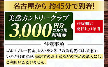 美岳カントリークラブプレー割引券3千円分（寄附金区分1万円） [AVAM001]
