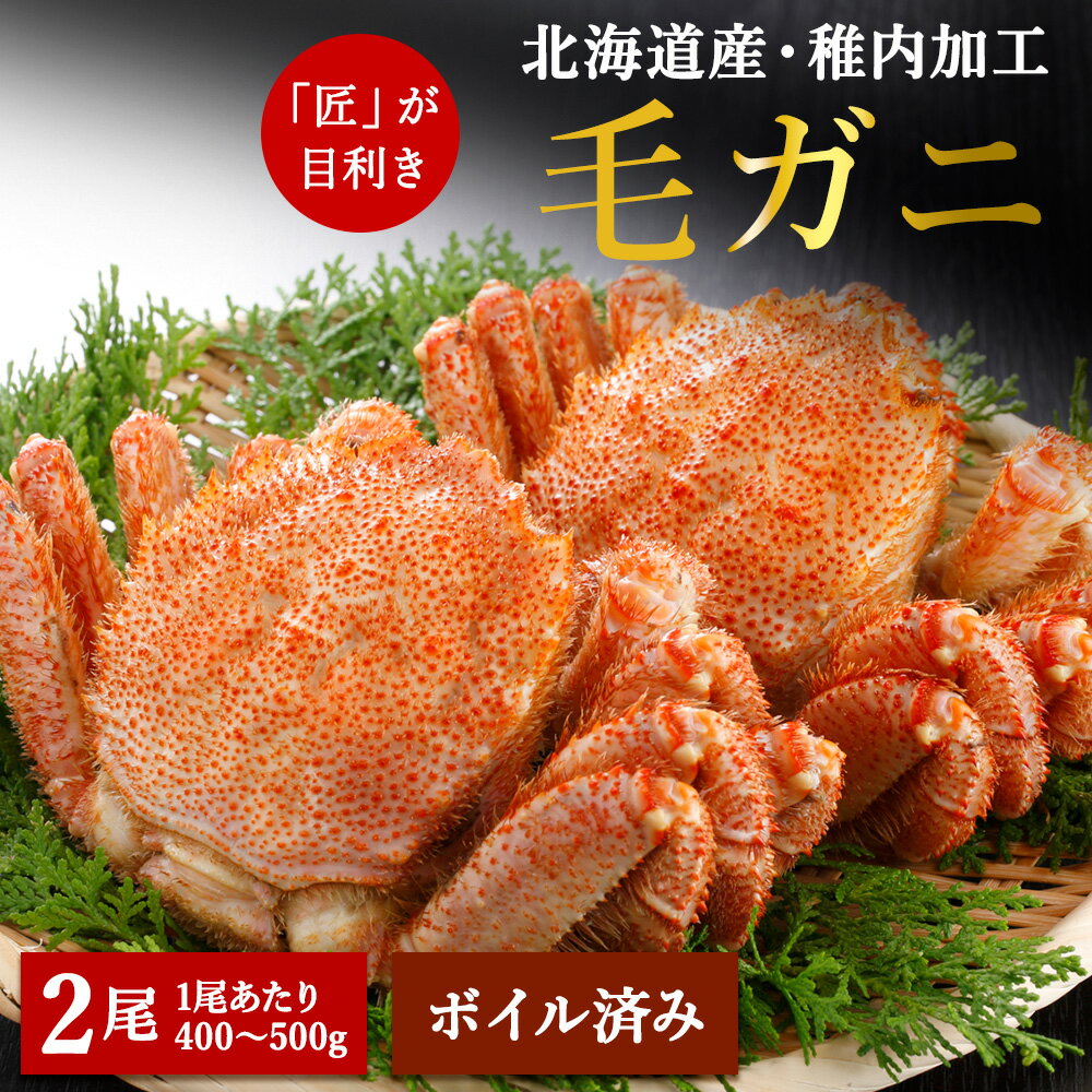 【ふるさと納税】 北海道 稚内産 毛ガニ 2尾セット ( 400g 〜 500g × 2尾 ) ボイル済み 毛ガニ 毛がに 毛蟹 かに カニ 蟹 冷凍 ギフト プレゼント 贈り物 送料無料 【配送不可地域：離島】