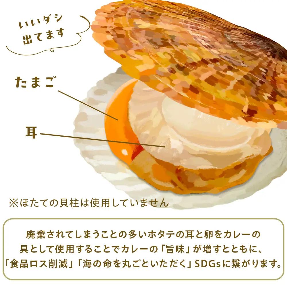 ホタテの卵とミミのはまとんカレー（中辛）2箱